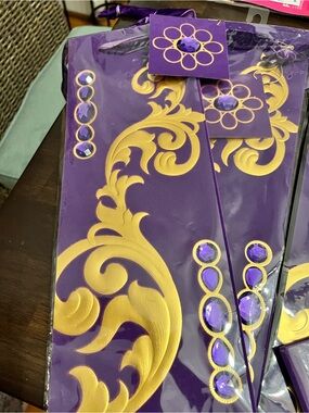 5 Papyrus Purple and Gold Decorative Gift Bags with Jewel Accents